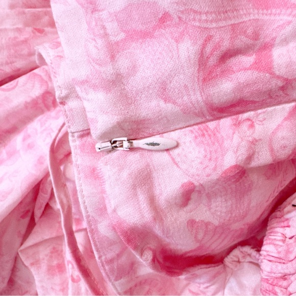 Elegant Pink Floral Selkie Dress - Picture 7 of 9